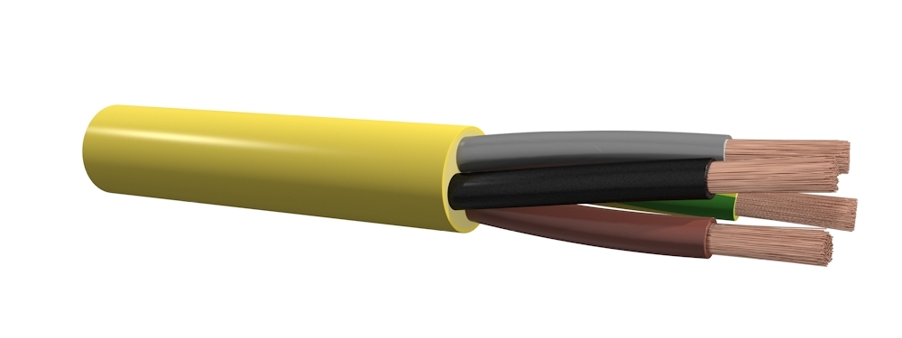 PUR kabel H07BQ-F 2x1,0mm2 GEEL
